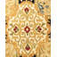 Tapis jaune / noir / bleu / ivoire noué à la main de conception unique 8 pi 1 po x 8 pi 4 po Hayner