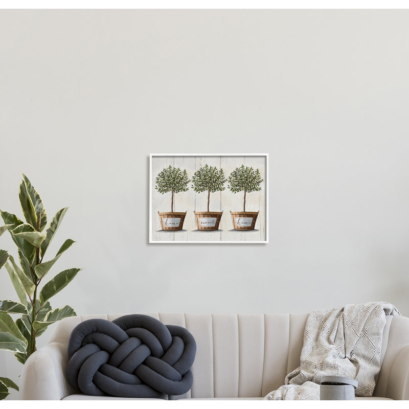 Arbres fruitiers Home Sweet Home - impression, Giclée encadrée blanc bord de mer, H 11 po x l 14 po