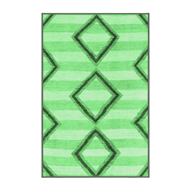 Washable Geometric Indoor Rug, Rectangle 2' x 3'