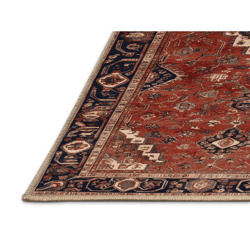 Tapis brun turc lavable à la machine, Rectangulaire 2 pi x 3 pi
