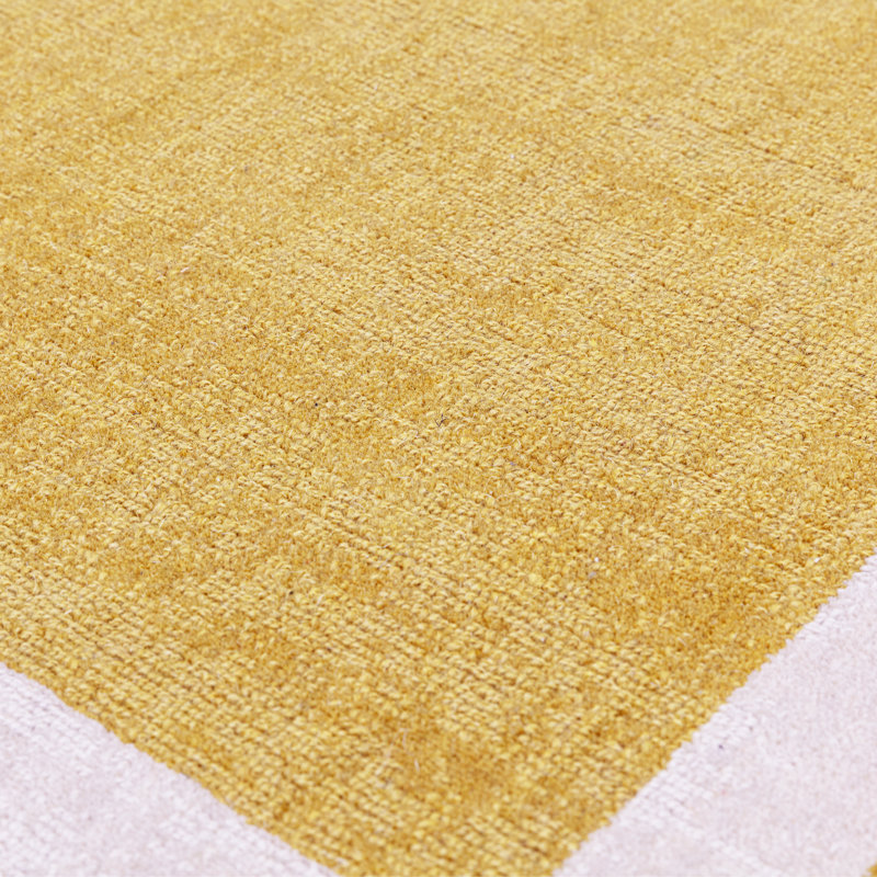 Anyi Bordered Handmade Yellow Area Rug, Rectangle 160 x 230cm
