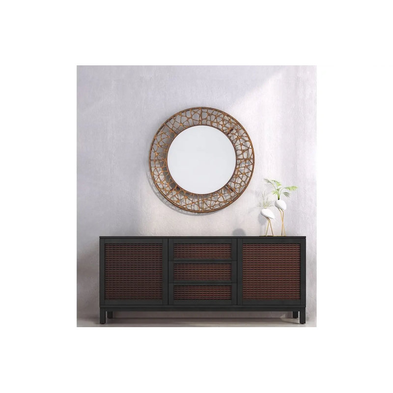 Cuc Me Round Wall Mirror, 39.5" H x 39.5" W, Bronze