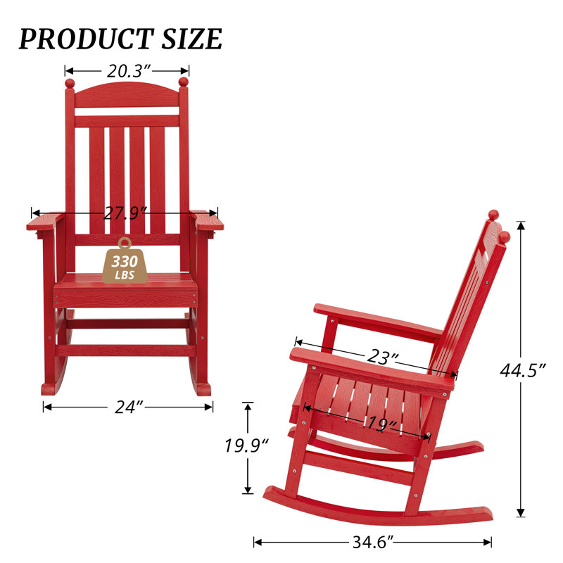 Chaise berçante pour l'extérieur, Rouge