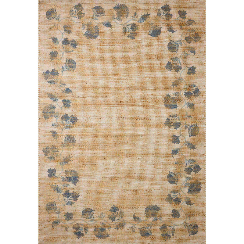 Chris Loves Julia x Loloi Rue Natural / Denim Area Rug, Rectangle 5' x 7'6"