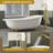 Freestanding Tub Faucet, 1 Handle Floor Mounted Waterfall Tub Filler with Diverter-106895456