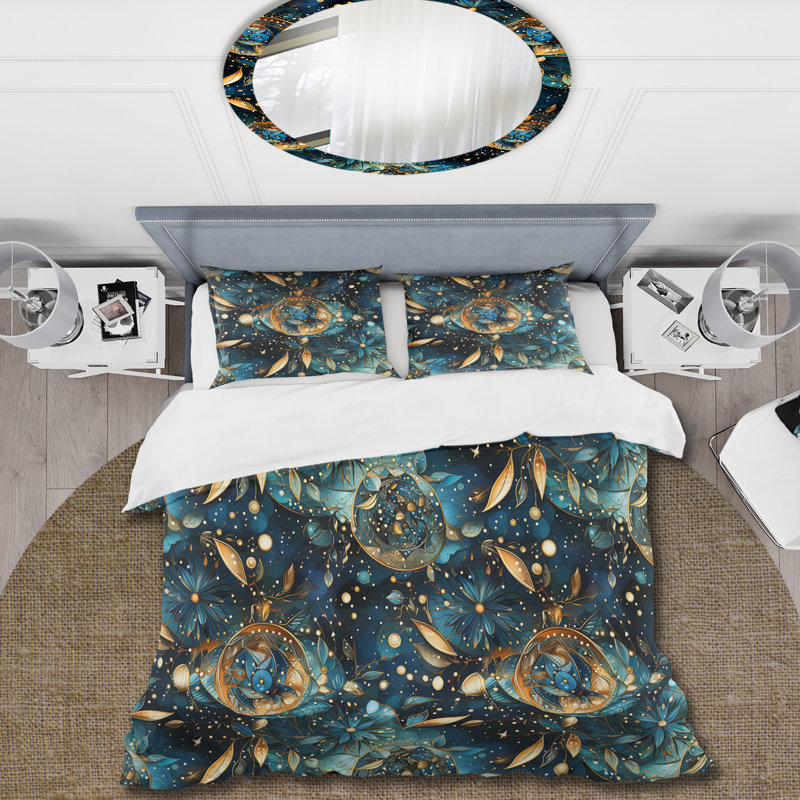 Ensemble de housse de couette Cosmic Nomad Boho, Housse de couette simple + 1 taie décorative stan
