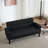 62" W Black Faux Leather Loveseat With USB Charger Ports & 2 Cupholders