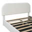 Lit plateforme tapissier pleine grandeur avec système de rangement hydraulique Teddy, blanc, confortable et élégant