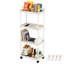 Chariot utilitaire roulant en plastique à 4 niveaux avec poignée, chariot de rangement multifonctionnel pour bureau, salon, cuisine, organisateur de rangement mobile avec roues, blanc-128616368