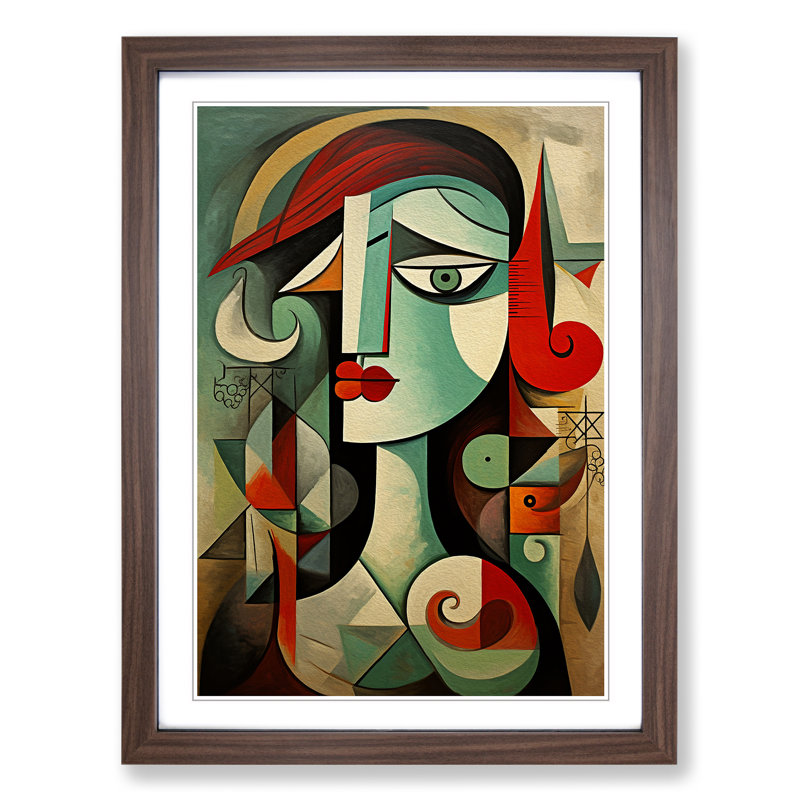 Pablo Picasso Renaissance - Single Picture Frame Print on Wood, Walnut , 64cm H x 46cm W x 2cm D