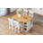 Solid Wood Farmhouse Counter Height Dining Table Set With 3-Tier Storage Shelves, Upholstered Dining Chairs For 4, 5-Piece