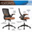 Chaise de bureau avec polyuréthane, pivotant, support lombaire, hauteur réglable, roulettes
