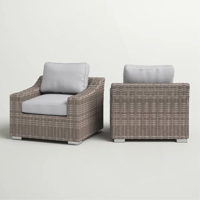Chaise de patio avec coussins 2, Gris