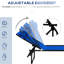 4 Reclining Patio Seat - Breathable Mesh, For Outdoor, Blue Portable Yard Sun Lounger ,