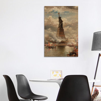 The Unveiling Of The Statue Of Liberty, Enlightening The World, 1886 by Edward Moran - Wrapped Canvas Painting