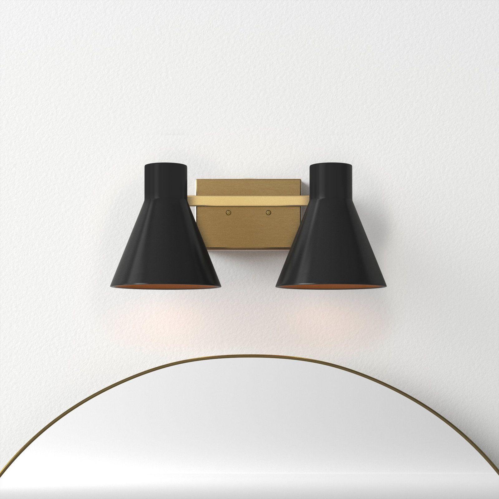 Byers 2-Light Dimmable Steel Vanity Light, Gold, No