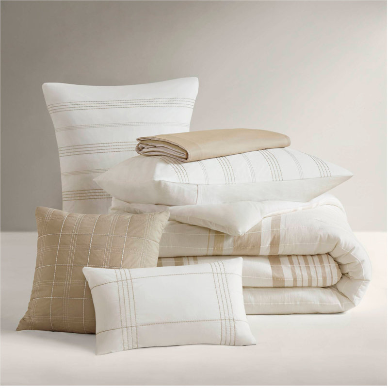 Ensemble d'édredon en jacquard de coton 6 pièces 6 pièces, Édredon de grande taille et 5 pièces supplément