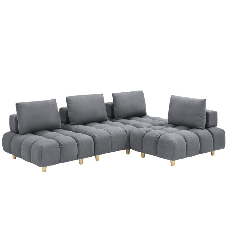 Gris rembourré en éponge pour une assise décontractée - Tissu de salon, de bureau, d'une longueur de 90 pouces avec sièges spacieux et confortables