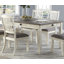 Ensemble de table de salle à manger 5 pièces à finition blanche antique avec 6 tiroirs et 4 chaises d'appoint rembourrées de style décontracté