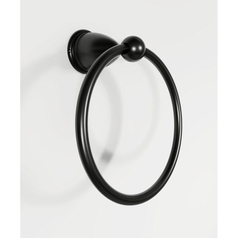 Porte-serviettes à anneau fermé pour salle de bain Marco - Fabriqué en polycarbonate durable, Noir satiné