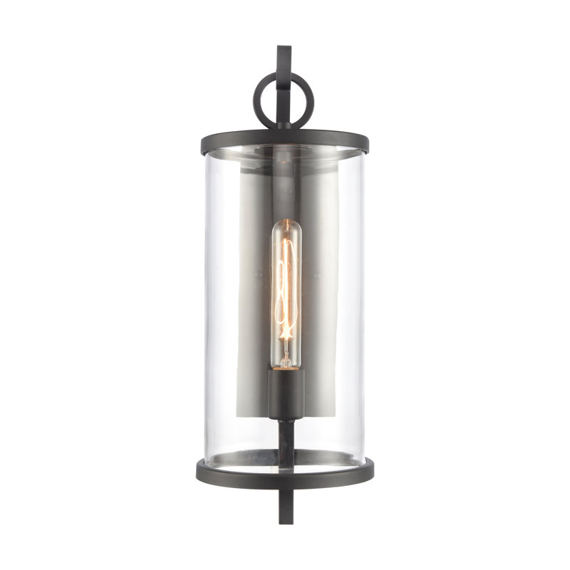 Hopkins 20.25'' High 1-Light Outdoor Sconce - Charcoal Black, 20.5" H x 7.25" W x 9" D
