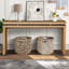 Console 60 po - Table d'entrée en bois rétro-1815362780