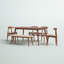 Ensemble de salle à manger rectangulaire avec chaises rembourrées 6 pièces Gallman-1427779001