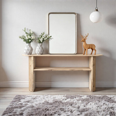 Pine Wood Entryway Console Table