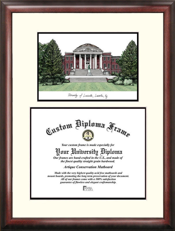 Cadre de diplôme de lithographie louisville cardinals universitaires NCAA, Cardinals de Louisville