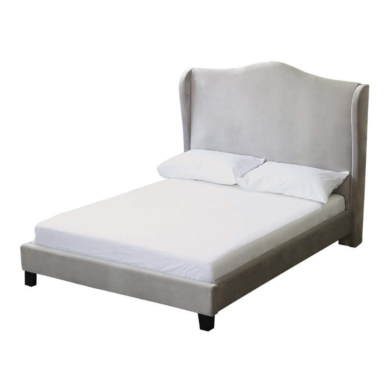Sanjuana Upholstered Bed, Silver, Double (4'6)