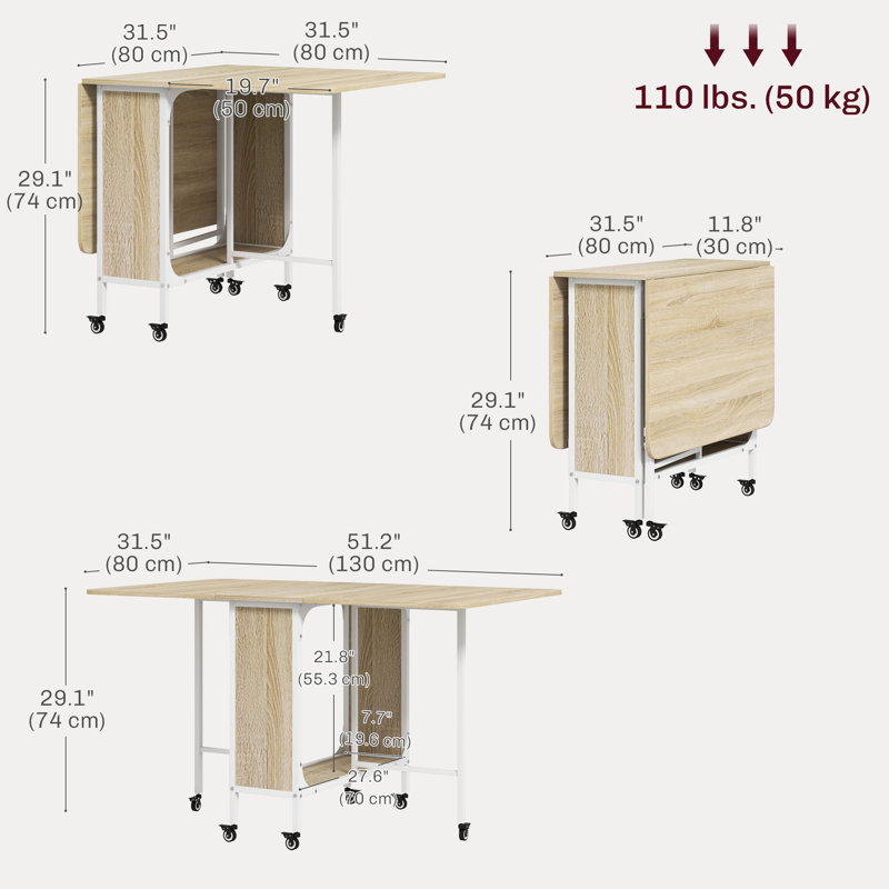 Tablette de rangement mobile pour table de salle à manger extensible