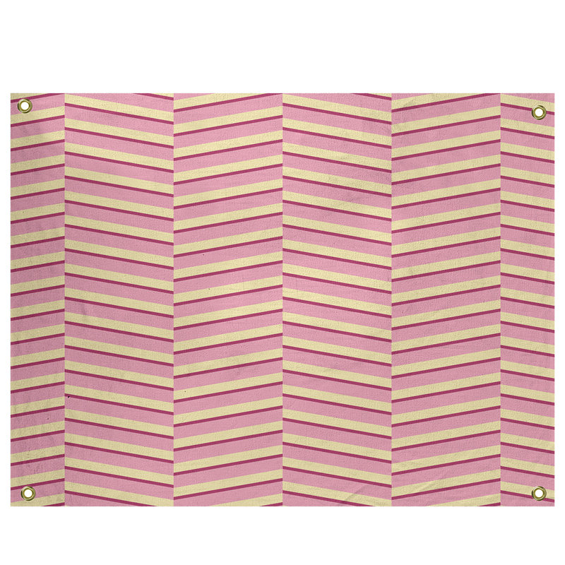 Jaya Polyester Tapestry, 59" H x 80" W, Pink/Red/Yellow