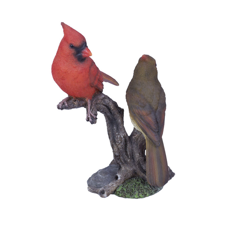 Red Cardinals on branch | Handcrafted Decorative Bird Statue for Home & Garden | Premium Polyresin, Weather-Resistant Indoor/Outdoor Decor