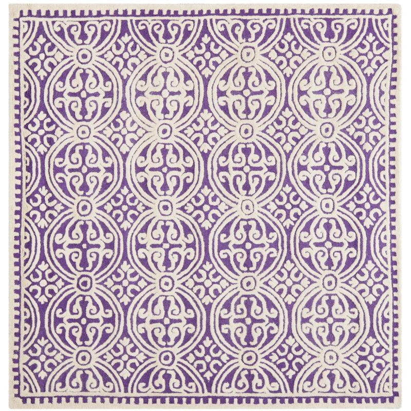 Cambridge Hand Tufted Wool Geometric Rug, Square 6'