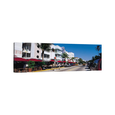 Miami Panoramic Skyline Cityscape (South Beach - Day) - Wrapped Canvas Panoramic Print