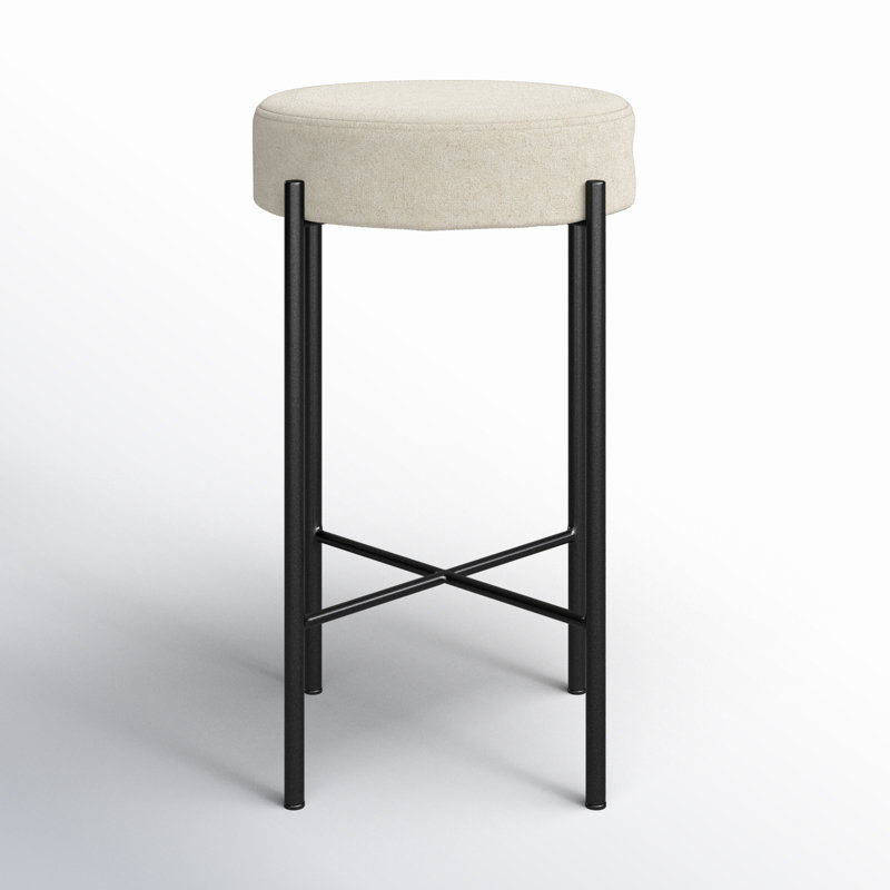 Nocona Bar Stool, Savile Flax - Beige, Counter Stool (26" Seat Height)
