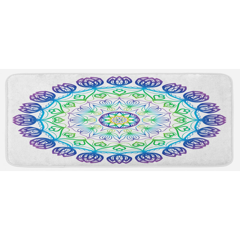 Tapis de cuisine arc-en-ciel Mandala