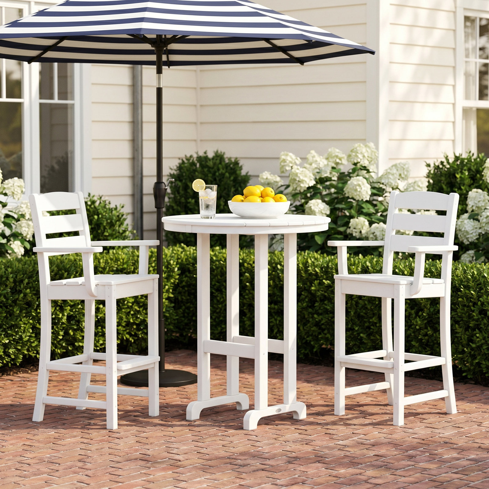 POLYWOOD® Lakeside 35" Patio Dining Set, Mahogany