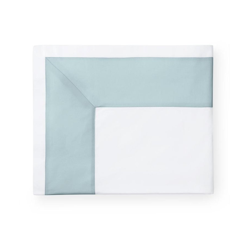 Casida Percale Flat Sheet, Full/Queen Flat Sheet, White/Poolside