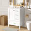 Meuble-lavabo de 24,8 po avec lavabo en céramique, armoire autoportante moderne avec porte à fermeture en douceur, tiroir profond, tiroir peu profond et tiroir large pour un rangement peu encombrant-130628259-130628260