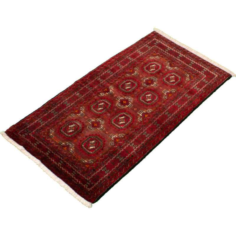 Hand-Knotted Kula Dark Red Wool Rug 3'7" X 6'6"
