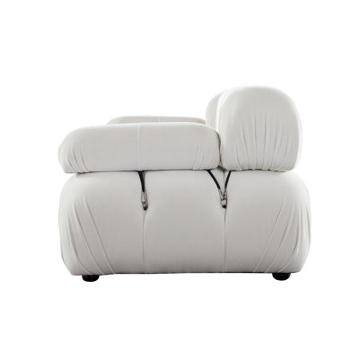 Canapé modulaire 2 pièces 74 pouces Paloma en velours crème clair