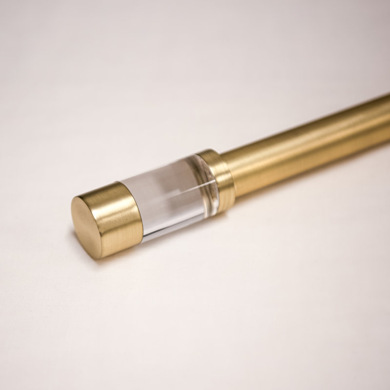 Audrinna Adjustable 1'' Single Curtain Rod, Gold, 1.5" H x 120" W x 1.5" D