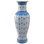 36" Floral Blue & White Porcelain Tung Chi Vase