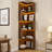 5 Tier Corner Bookcase With LED Lights For Home Office-1068668387