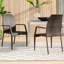 Au bord de la piscine - 2 chaises d'extérieur parfaites, structure en fer, PE brun, siège profond avec amplement d'espace pour les jambes, dossier profilé pour une assise détendue, entièrement assemblé, mélange de couleurs neutres, profondeur de 23,19 po, largeur de 27,07 po
