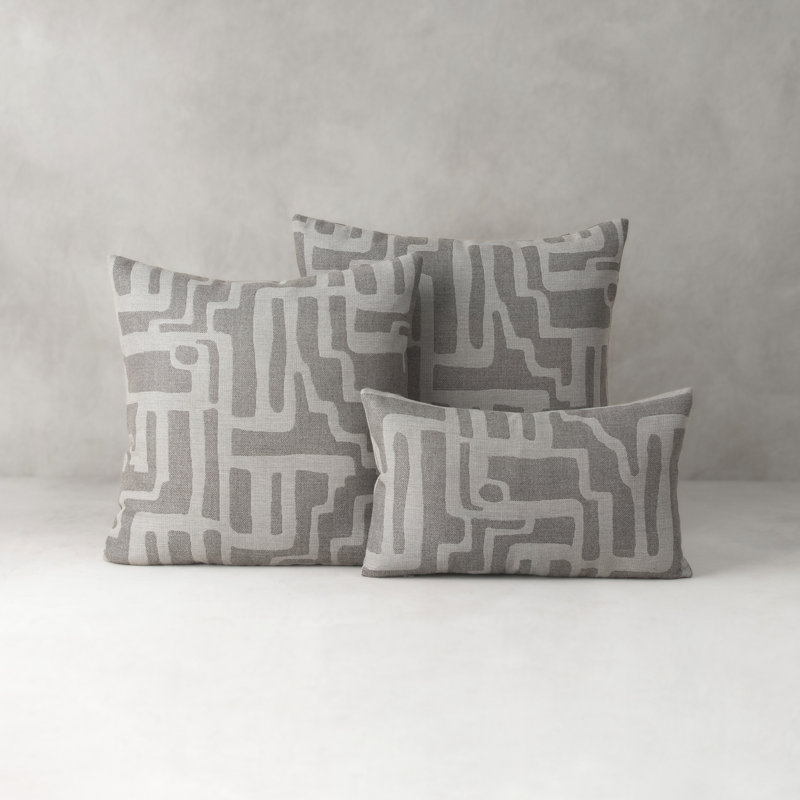 Noble Square Indoor/Outdoor Pillow Cover & Insert, 22"H x 22"W, Charcoal