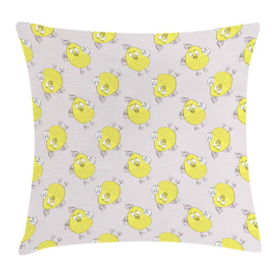 Sketchy Cartoon Hipster Owls Square Pillow Cover