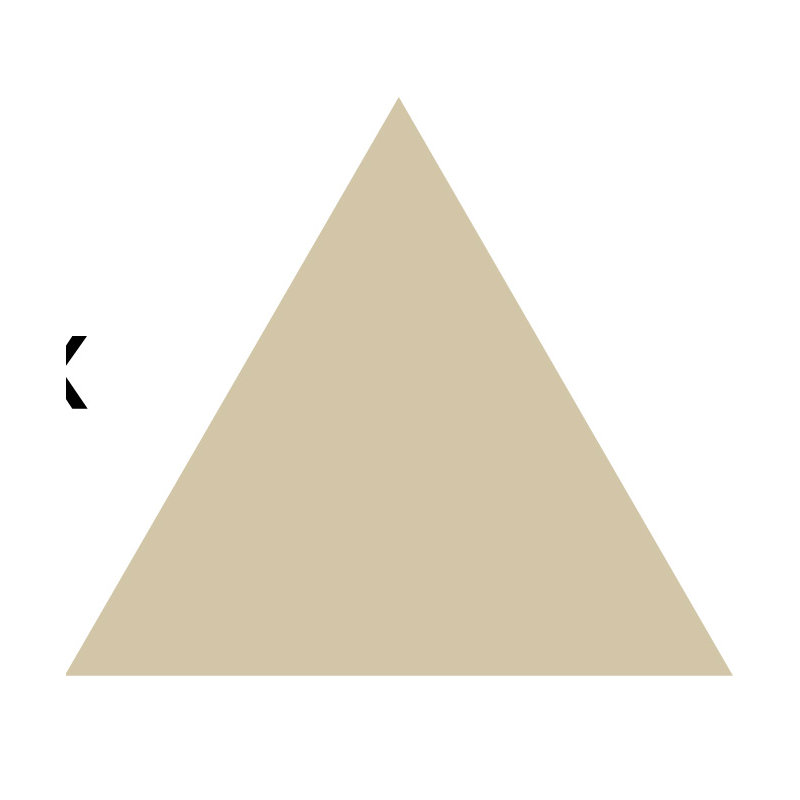 Décalcomanie murale motif triangle, H 8 po x l 8 po x P 0,01 po, Beige