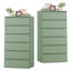 6 Ensemble de commode 6 tiroirs 2 pièces - Vert-1886782429